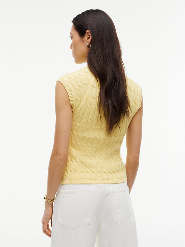 Cable Knit Slim Cap Sleeve Cardigan