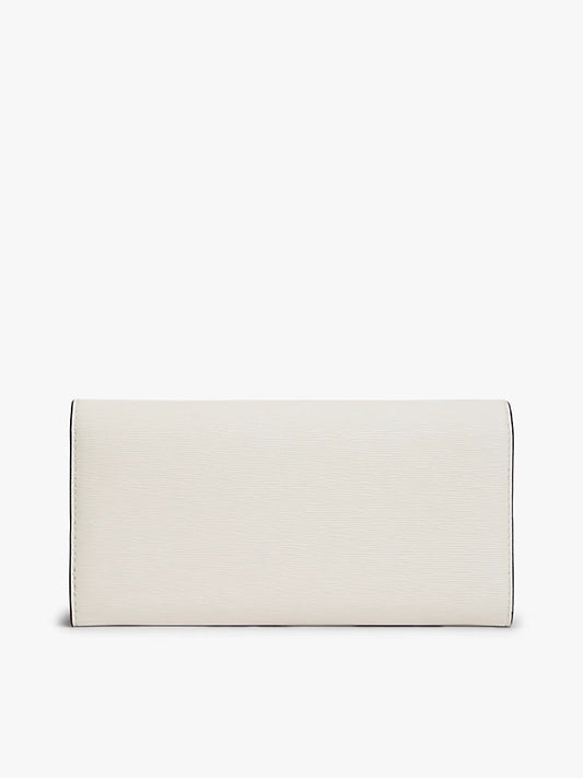 Metallic Logo Textured Flap Wallet