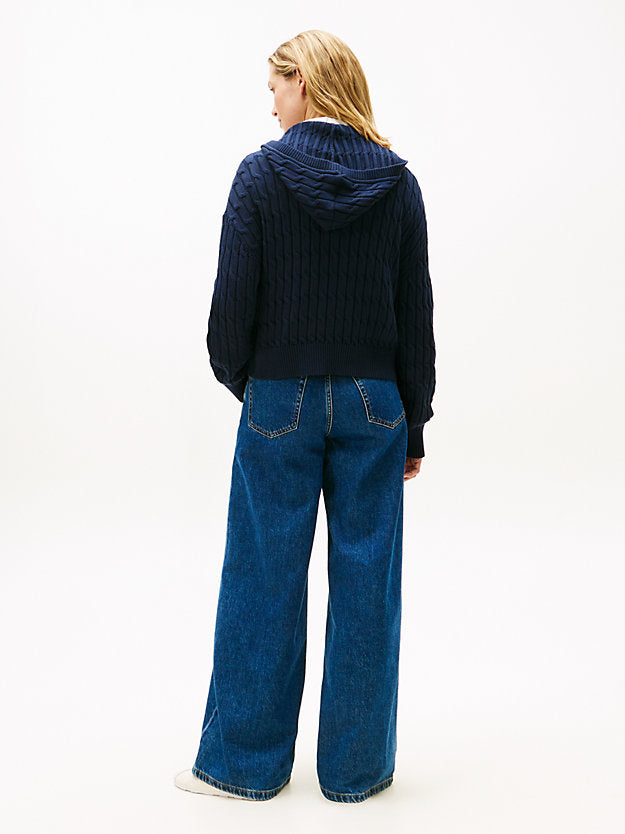 Cable Knit Zip-Thru Hoody