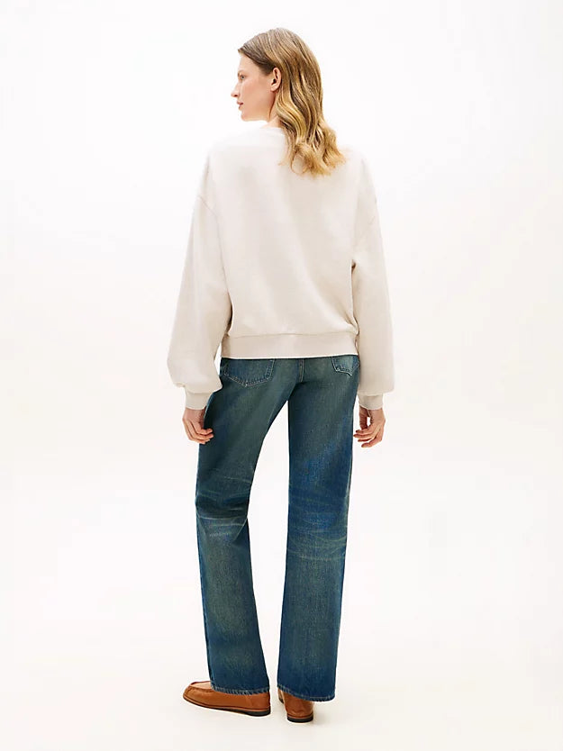 Logo Relaxed Boat Neck Sweatshirt