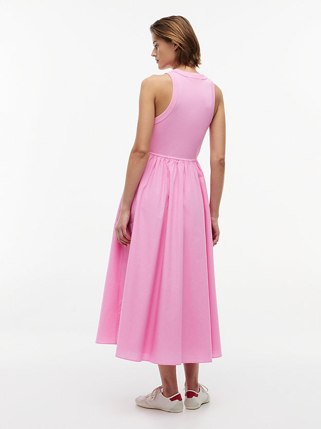 Slim Sleeveless Poplin Maxi Dress