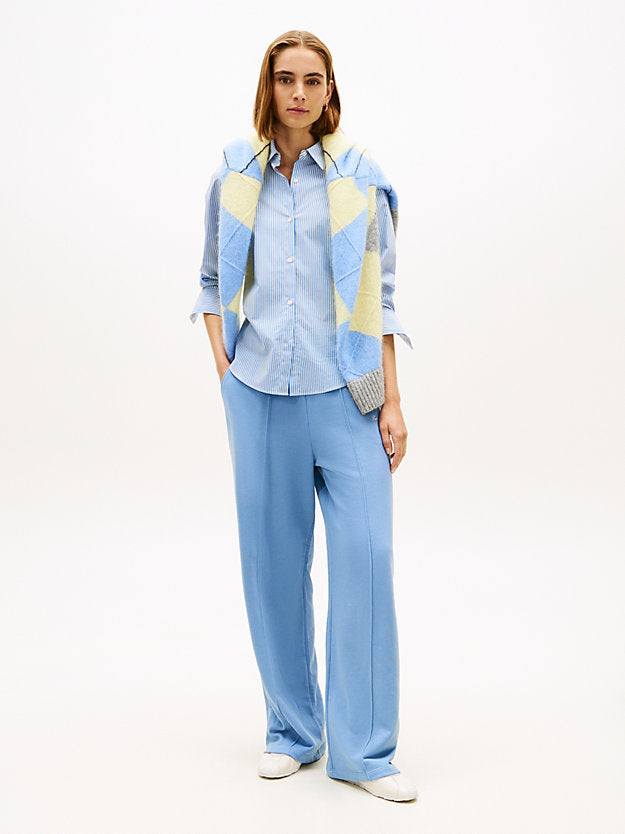 Logo Embroidery Wide Leg Joggers