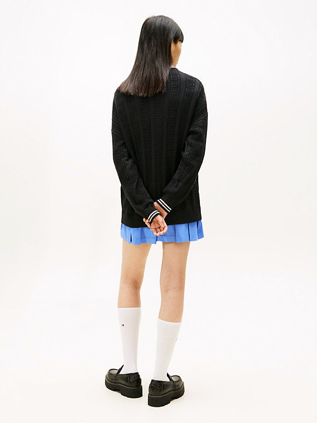 Flag Cable Knit Relaxed Cardigan
