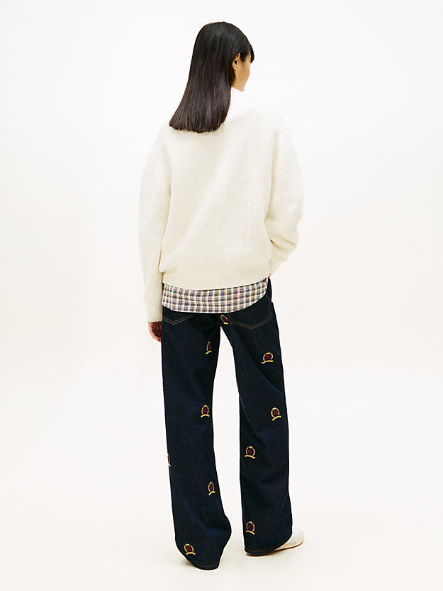 Badge Relaxed Mock Neck Jumper