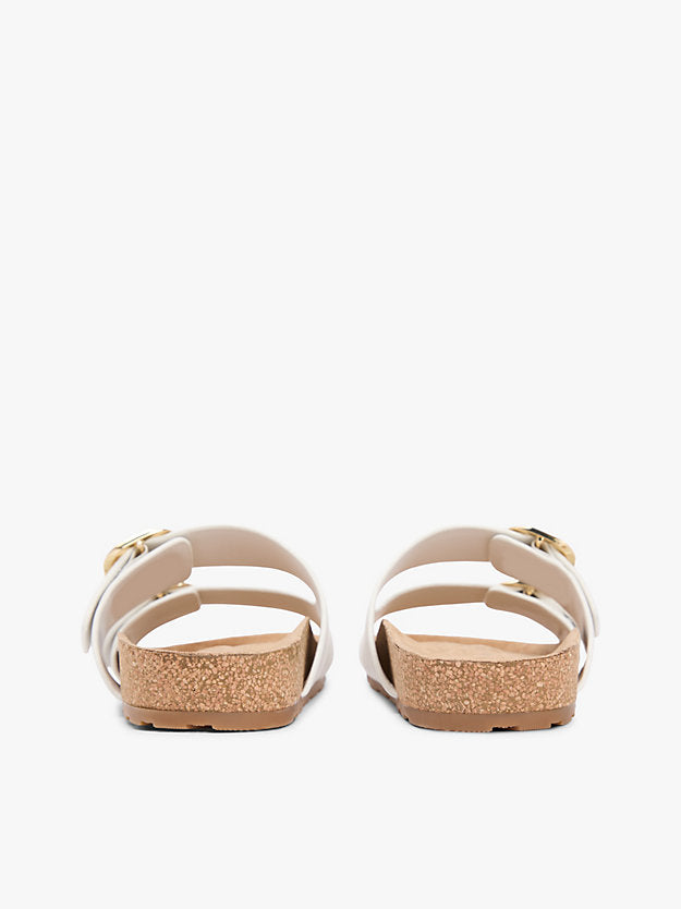 Leather Double Strap Cork Sandals