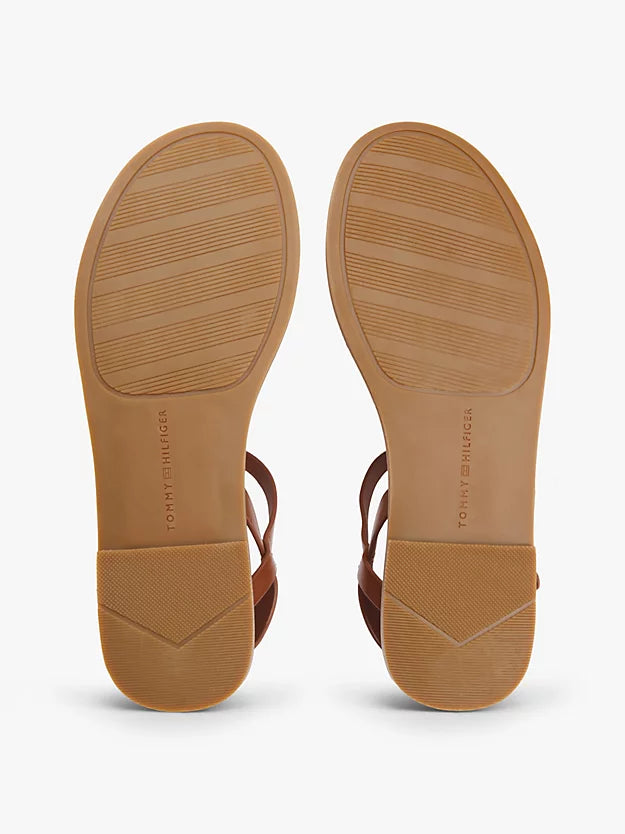 Leather Monogram Strap Sandals