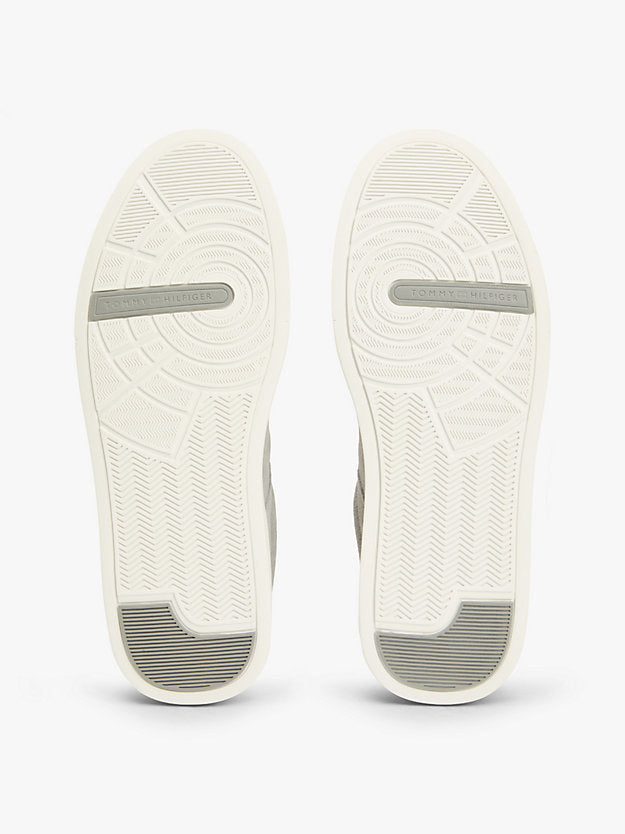 Contrast Heel Suede Court Trainers