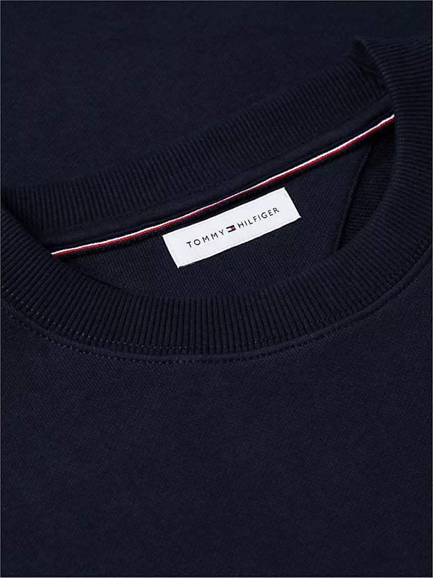 Flag Embroidery Terry Crew Neck Sweatshirt