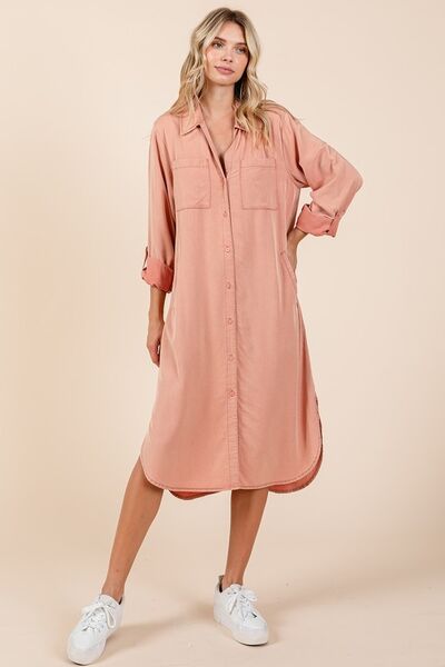 Robe chemise à manches longues boutonnée Mittoshop
