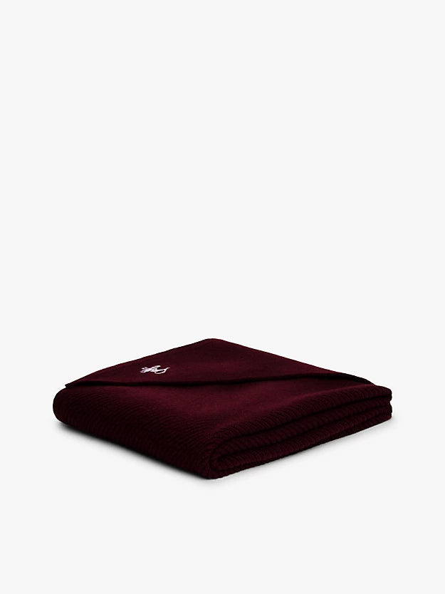 Cashmere Blend Logo Embroidery Triangle Scarf