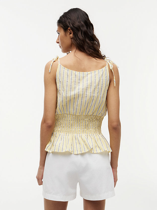 Smock Seersucker Tie Strap Top