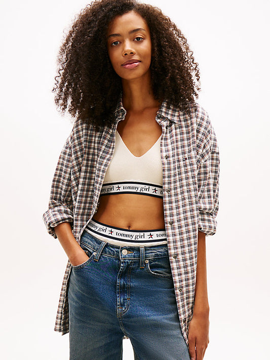 Relaxed Fit Tartan Check Seersucker Shirt