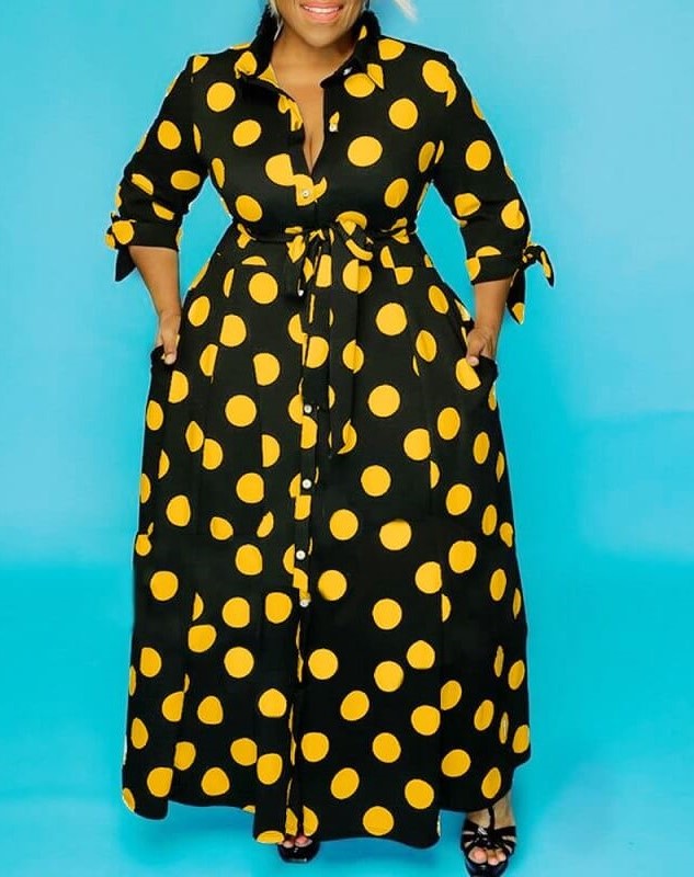 Robe longue élégante à pois pour femme (achetez-en 2, livraison gratuite)