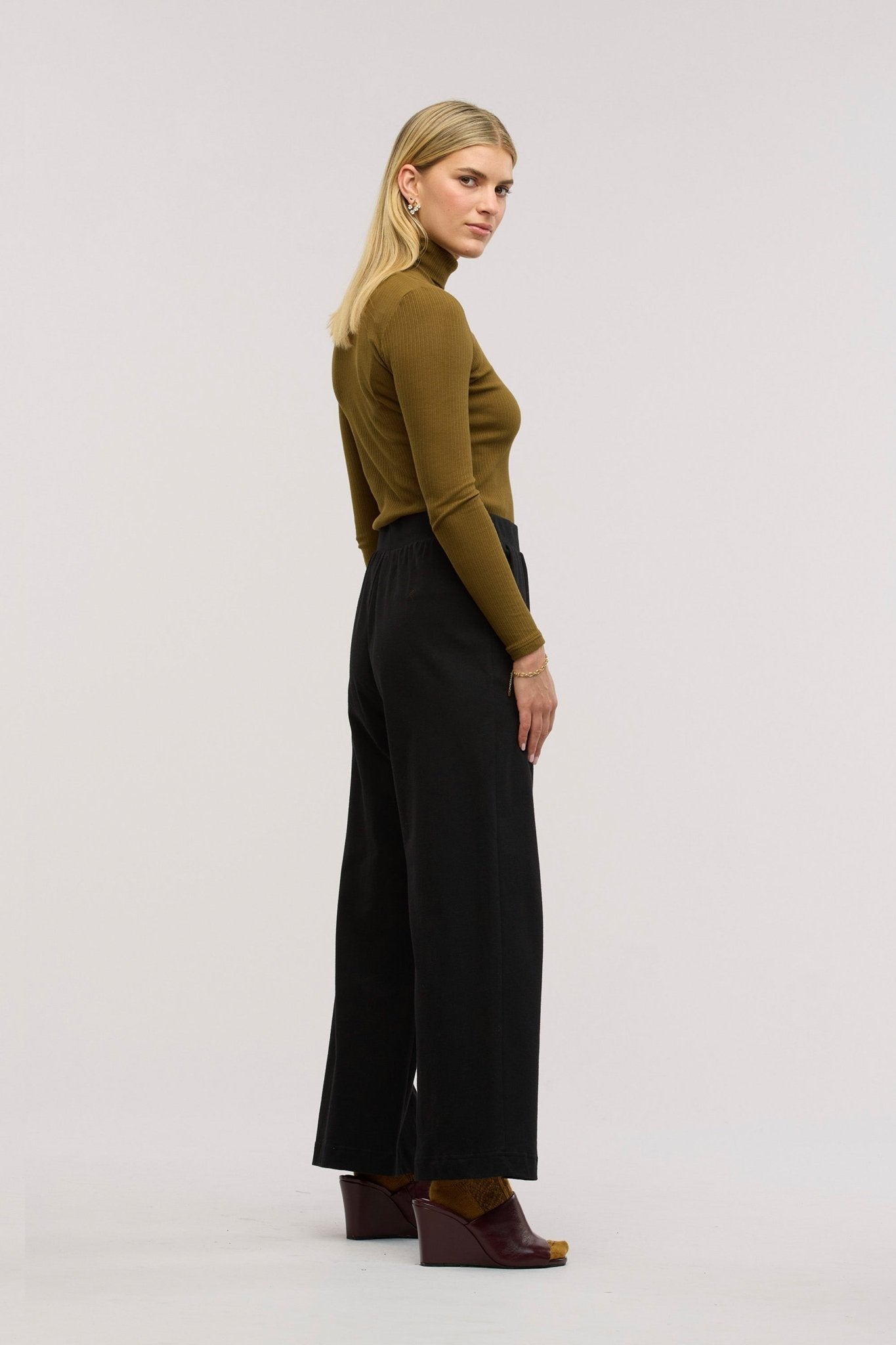 Traveller Rib Roll Neck Top