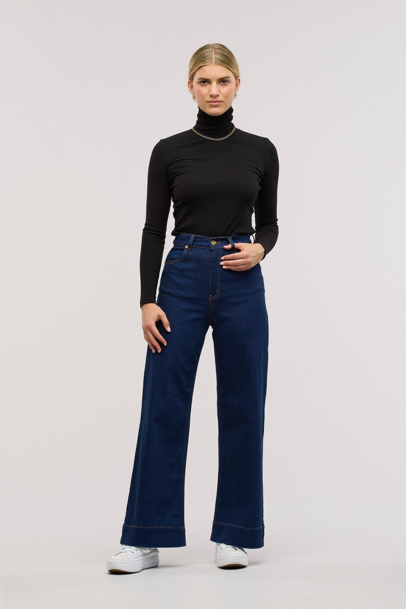 Traveller Rib Roll Neck Top